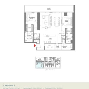 W Residence Dubai Harbour 2 Bedroom Floor Plan