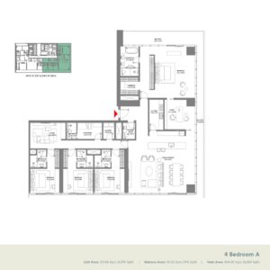 W Residence Dubai Harbour 4 Bedroom Floor Plan