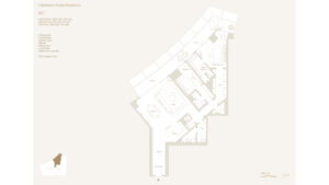 Floor plan of a 2-bedroom Type 01 unit at Four Seasons Private Residence DIFC, showcasing layout and room details.